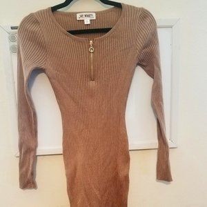 Say What? Long Sleeve Ribbed Dress